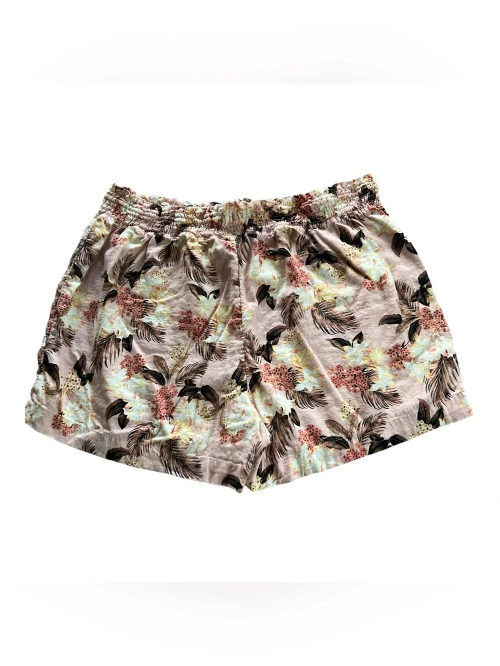 Time and Tru Pink Floral Drawstring Bermuda Shorts